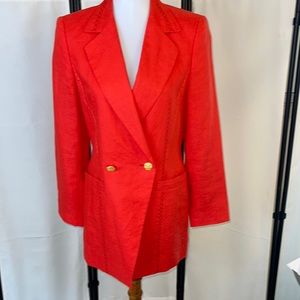 Escada Red Linen Blazer Size 4 EUC